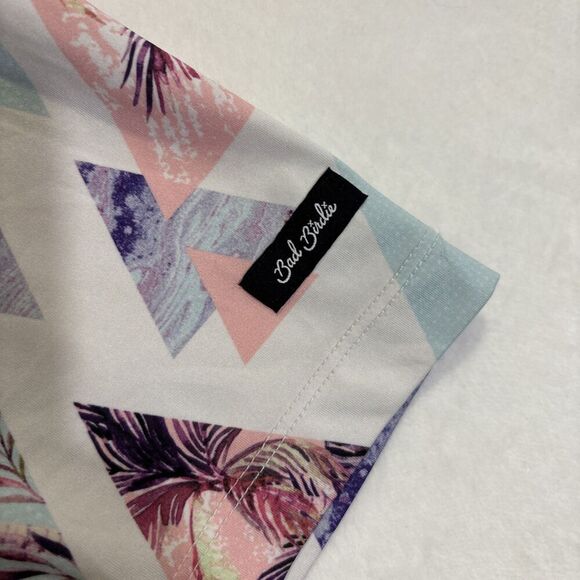 Bad Birdie Polo Shirt Men's Large Triangle Geometric Palm Tree Performance Golf - Picture 2 of 16